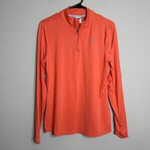 Gymshark Speed Quarter Zip-up Long Sleeve Top Orange Coral Size Medium